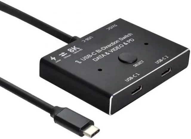 Alt view image 6 of 7 - Chenyang Cable USB-C Type-C Bi-Direction Switch MST 1 to 2 Hub Support Video Data PD 8K@30hz 100W 10Gbps