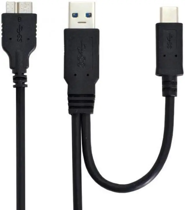 Alt view image 3 of 7 - CYSM Combo USB-C USB 3.1 Type-C & USB3.0 Type-A Host to Micro USB 3.0 Target Data Cable for Disk
