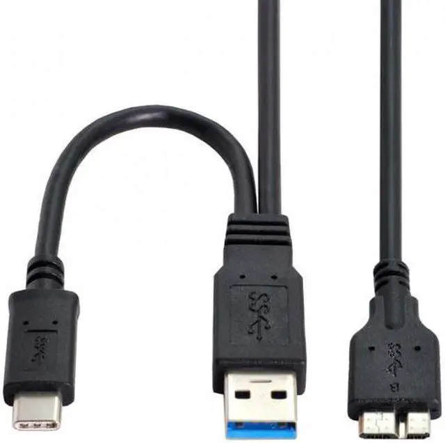 Alt view image 2 of 7 - CYSM Combo USB-C USB 3.1 Type-C & USB3.0 Type-A Host to Micro USB 3.0 Target Data Cable for Disk