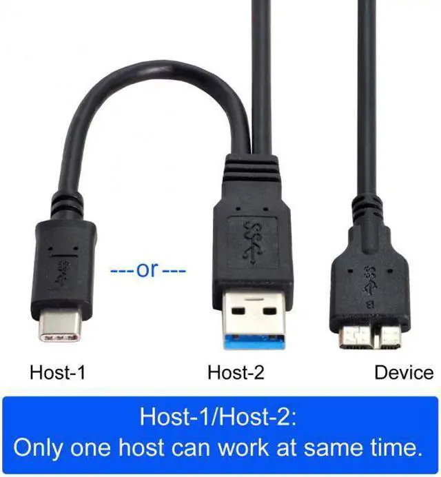 Alt view image 5 of 7 - CYSM Combo USB-C USB 3.1 Type-C & USB3.0 Type-A Host to Micro USB 3.0 Target Data Cable for Disk