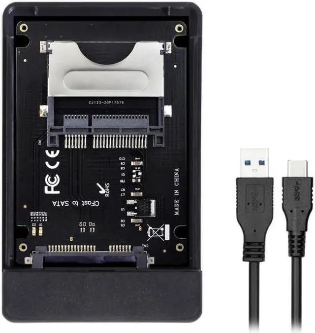 Alt view image 5 of 7 - KAIBOXIXI CFast to USB-C USB3.0 & SATA Card Adapter 2.5" Case SSD HDD CFast Card Reader for PC Laptop