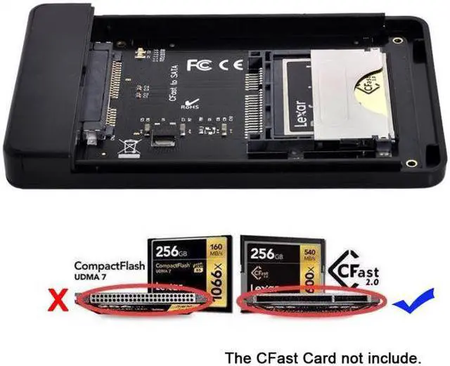 Main image of KAIBOXIXI CFast to USB-C USB3.0 & SATA Card Adapter 2.5" Case SSD HDD CFast Card Reader for PC Laptop