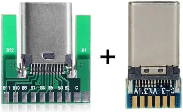 Alt view image 2 of 6 - Jimier Cable DIY 24pin USB 3.1 Type C Male & Female Plug & Socket Connector SMT type with PC Board 1 set
