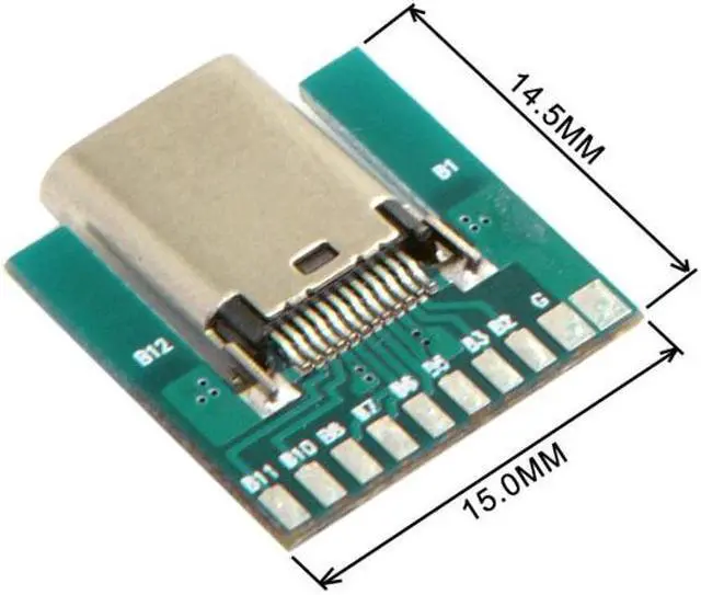 Alt view image 4 of 6 - Jimier Cable DIY 24pin USB 3.1 Type C Male & Female Plug & Socket Connector SMT type with PC Board 1 set