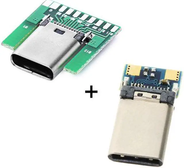 Main image of Jimier Cable DIY 24pin USB 3.1 Type C Male & Female Plug & Socket Connector SMT type with PC Board 1 set