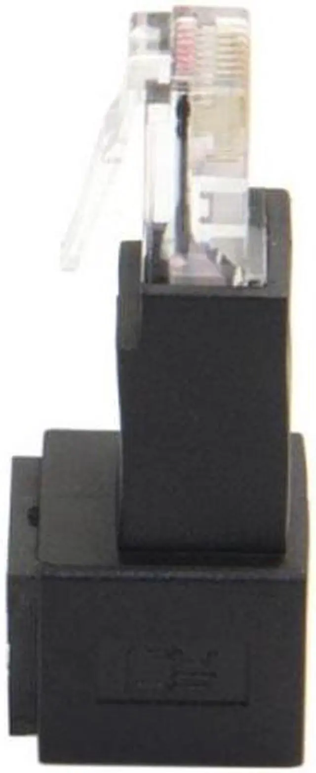Alt view image 2 of 6 - Cablecc CY UT-010-DN Down Angled 90 Degree 8P8C FTP STP UTP Cat 5e Male to Female Lan Ethernet Network Extension Adapter