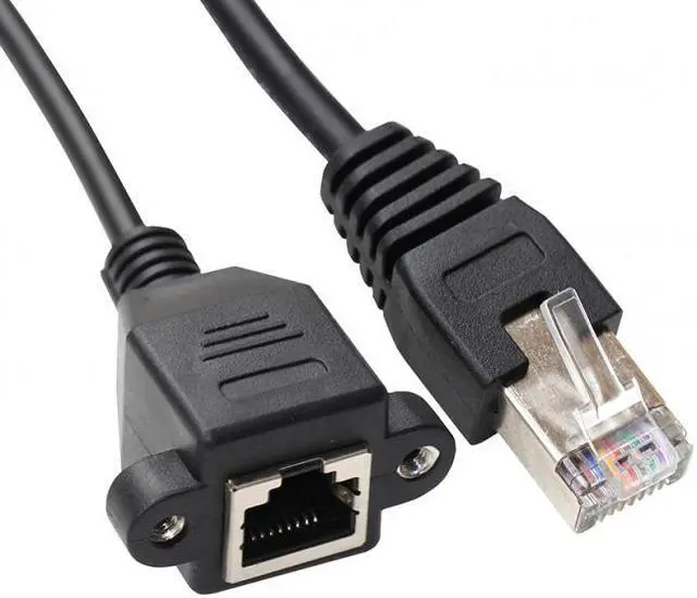 Alt view image 4 of 7 - Chenyang Cable 30cm 8P8C FTP STP UTP Cat 5e Male to Female Lan Ethernet Network Extension Cable with Panel Mount Holes