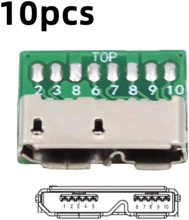 Alt view image 2 of 7 - Chenyang 10pcs Micro USB 3.0 10pin Female Socket Receptacle Board Mount SMT Type with PCB for USB Disk DIY OEM