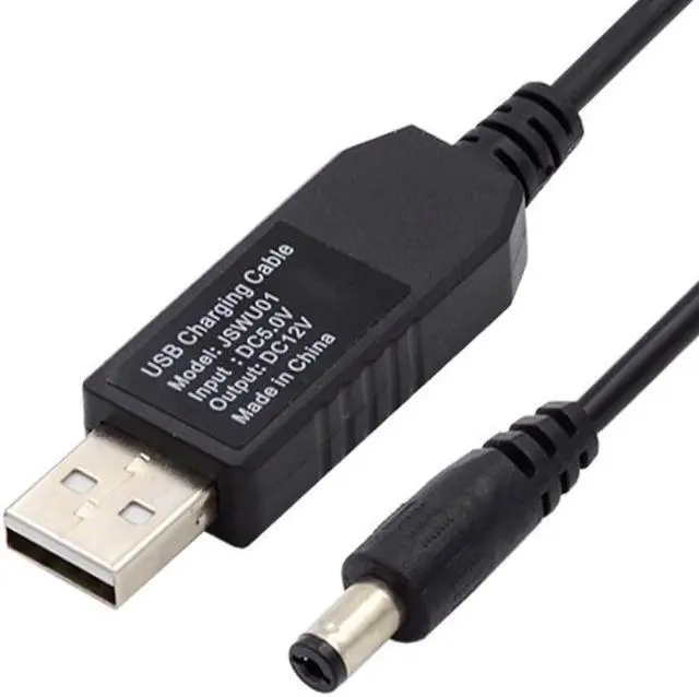 Alt view image 2 of 7 - Cablecc USB 2.0 Type-A DC5V to DC12V 5.5x2.1mm 5.5x2.5mm Voltage Riser Boost Power Plug Barrel Connector Cable 100cm