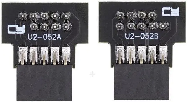 Main image of Jimier 1set Down & Up Angled USB 2.0 10Pin 9Pin Header Male to Female Extension Adapter 90 Degree for Motherboard