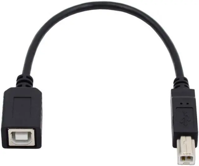 Alt view image 3 of 7 - Jimier USB 2.0 B Type Male to Female Extension Cable 20cm for Printer Scanner Disk