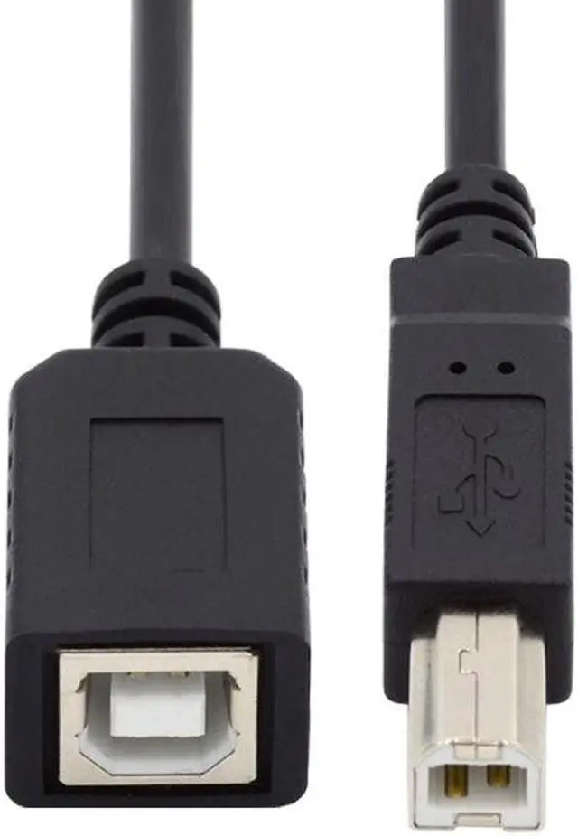Alt view image 2 of 7 - Jimier USB 2.0 B Type Male to Female Extension Cable 20cm for Printer Scanner Disk