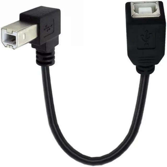 Main image of Jimier USB 2.0 B Type Male to Female Extension Cable Down Angled 90 Degree 20cm for Printer Scanner Disk