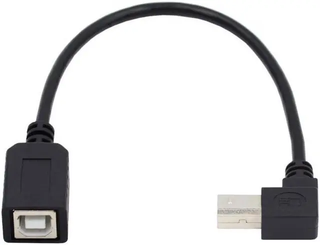 Main image of Jimier USB 2.0 B Type Male to Female Extension Cable Up Angled 90 Degree 20cm for Printer Scanner Disk