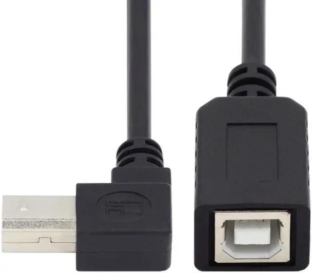 Alt view image 2 of 7 - Jimier USB 2.0 B Type Male to Female Extension Cable Up Angled 90 Degree 20cm for Printer Scanner Disk