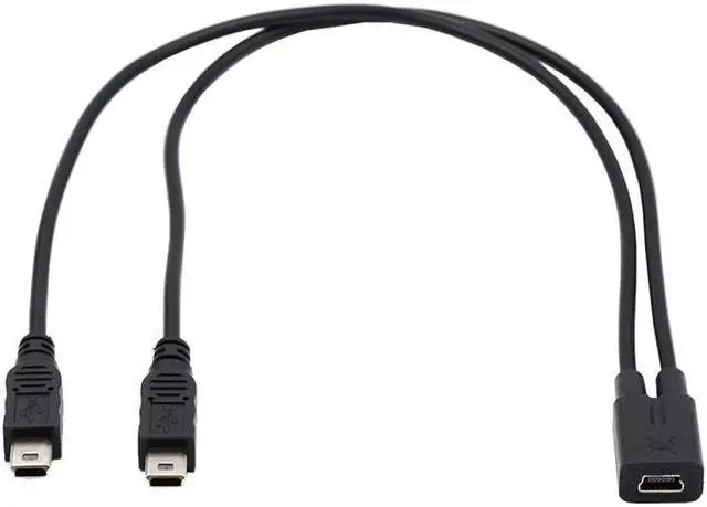 Main image of Jimier Mini USB 2.0 Female DC 5V to Dual Mini USB 5Pin Male Splitter Extension Charge Cable