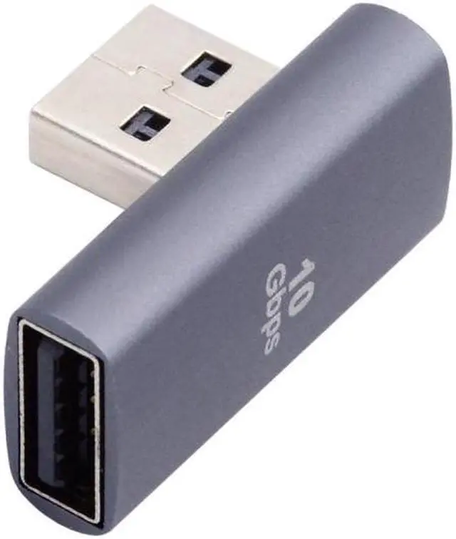 Main image of Cablecc 10Gbps USB3.0 Male to Female Extension Power Data Video Adapter Low Profile 90 Degree Right Angled Type