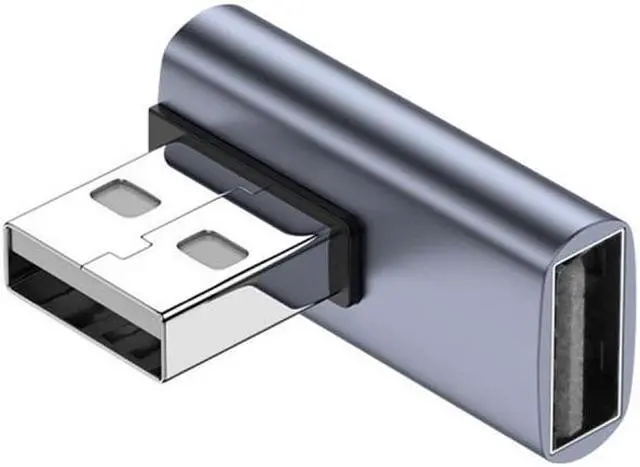 Alt view image 2 of 7 - Cablecc 10Gbps USB3.0 Male to Female Extension Power Data Video Adapter Low Profile 90 Degree Right Angled Type