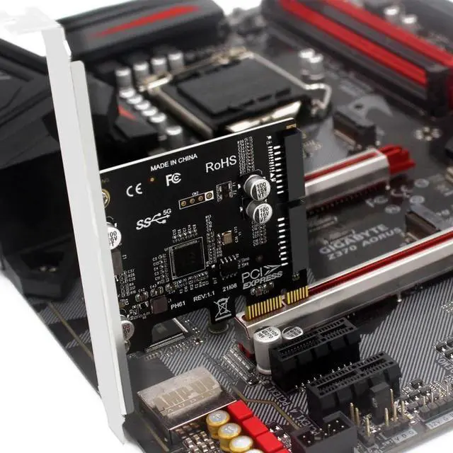 Alt view image 7 of 7 - Xiwai 5Gbps 19Pin 20Pin USB 3.0 Front Panel Header to PCI-E 1X Express Card VL805 Adapter for Desktop Computer Motherboard
