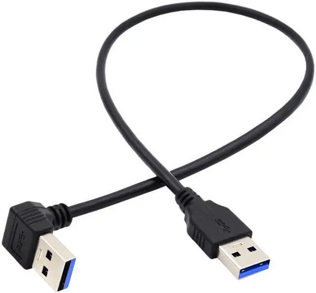 Main image of Jimier Angled USB 3.0 Type-A Male to Straight 3.0 Type-A Male Data 5Gbps Cable 90 Degree Down Angled 40cm
