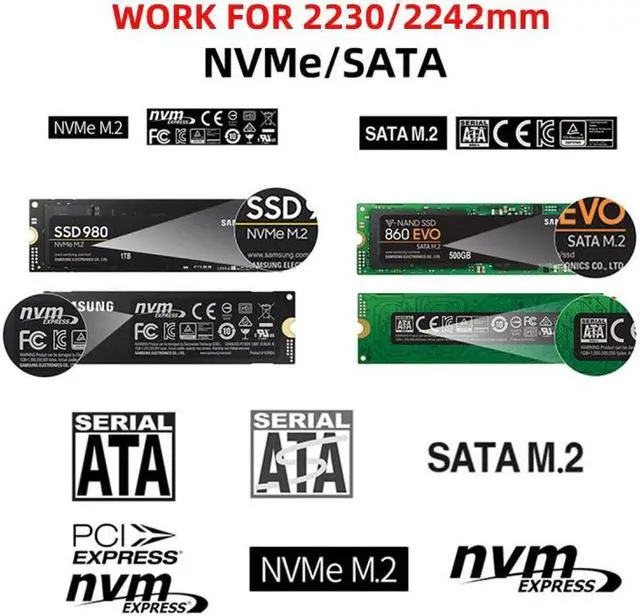 Alt view image 5 of 7 - Chenyang USB 3.0 to 2230 2242 NVME M-key M.2 NGFF SATA SSD External PCBA Case Adapter RTL9210B Chipset
