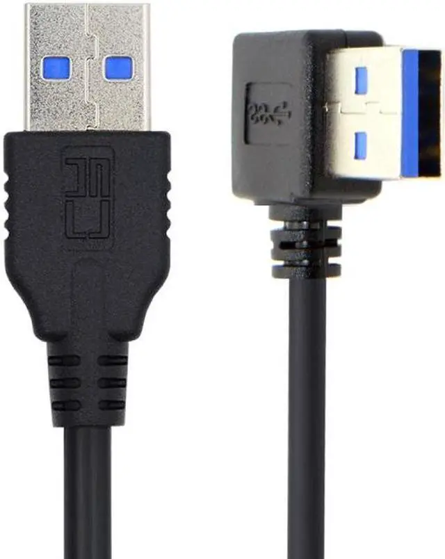 Alt view image 2 of 7 - Jimier Angled USB 3.0 Type-A Male to Straight 3.0 Type-A Male Data 5Gbps Cable 90 Degree Left Angled 40cm
