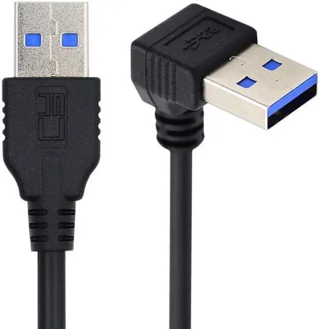 Alt view image 2 of 7 - Jimier Angled USB 3.0 Type-A Male to Straight 3.0 Type-A Male Data 5Gbps Cable 90 Degree Up Angled 40cm