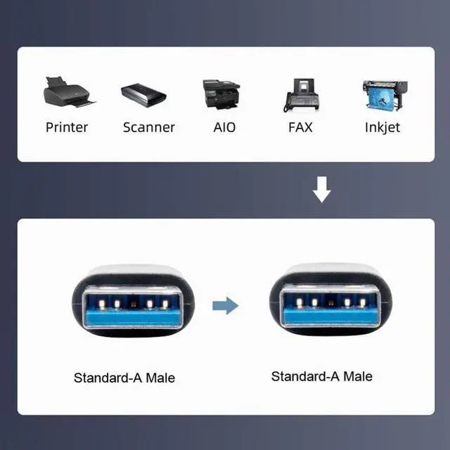 Alt view image 6 of 7 - Jimier Angled USB 3.0 Type-A Male to Straight 3.0 Type-A Male Data 5Gbps Cable 90 Degree Up Angled 40cm
