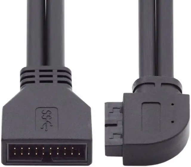 Main image of Jimier Left Angled USB 3.0 20Pin 19Pin Male to Female Extension 5Gbps Cable 90 Degree for Motherboard Mainboard