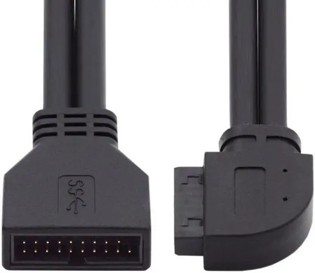 Main image of Jimier Right Angled USB 3.0 20Pin 19Pin Male to Female Extension 5Gbps Cable 90 Degree for Motherboard Mainboard