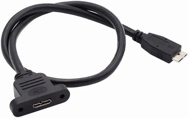 Main image of Jimier Micro USB 3.0 Male to Micro 3.0 Type-B Female Screw Mount Type Extension Cable 5Gbps