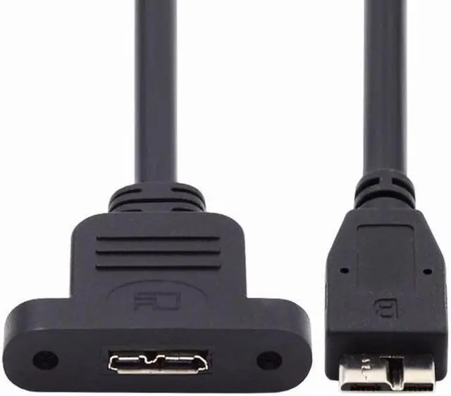 Alt view image 2 of 7 - Jimier Micro USB 3.0 Male to Micro 3.0 Type-B Female Screw Mount Type Extension Cable 5Gbps