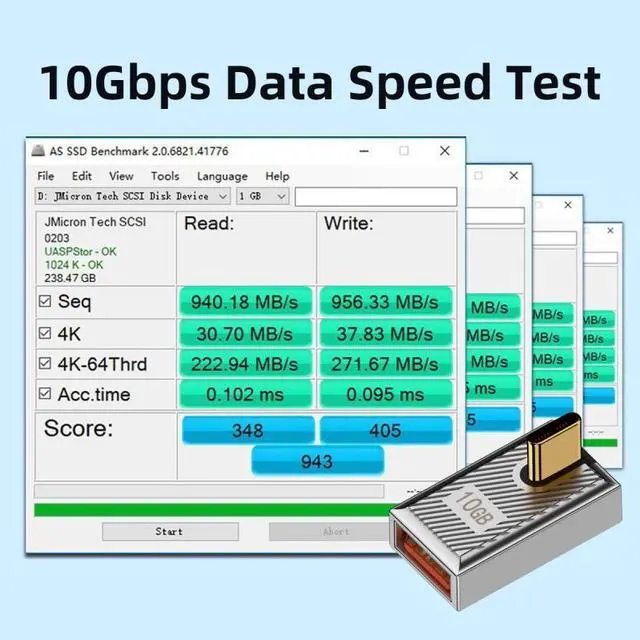 Alt view image 7 of 7 - Jimier USB-C USB 3.1 Type C Male to USB 3.0 A Female 10Gbps OTG Data 120W Power Low Profile Angled Adapter Alloy Shell Mecha Cyberpunk Style