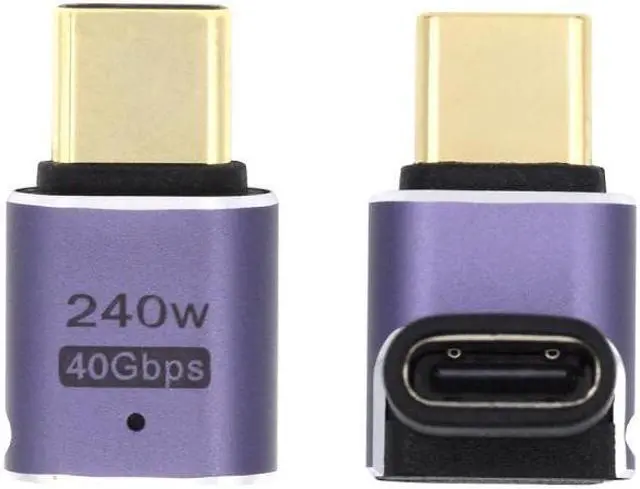 Alt view image 3 of 7 - Jimier USB4 Type C Male to Female 240W Power 40Gbps Data 8K Video Adapter Low Profile Up Down Angled for NS Phone Laptop