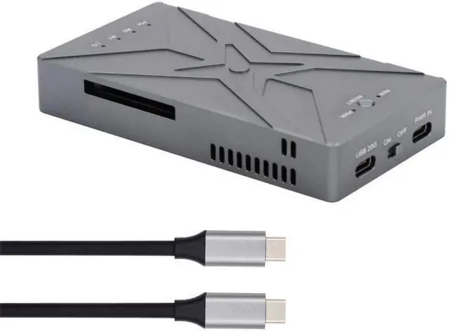 Alt view image 2 of 7 - HKCY Dual NVME M.2 NGFF M-Key to USB-C Type-C Raid0 Raid1 JBOD Big Enclosure 20Gbps with Fan Raid0 Hyper Adapter
