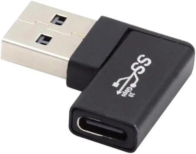 Main image of Jimier USB-C Type C Female to USB 3.0 A Male Data Adapter Flat Horizontal 90 Degree Right Angled  for Laptop Desktop