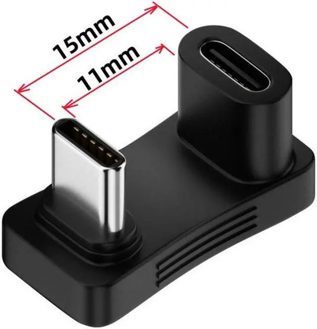 Main image of Jimier 10Gbps USB3.1 Type C Male to Female Power Data Video Adapter Opposite U Shape Back Angled Compatible with Steam Deck Phone Laptop