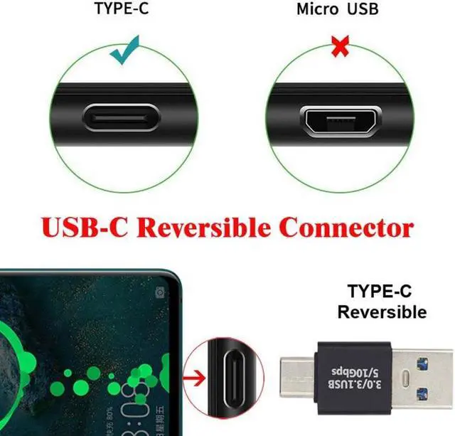 Alt view image 5 of 7 - Jimier USB3.0 Type A Male to USB 3.1 Type C Male Data 10Gbps Charge Adapter for Laptop Phone