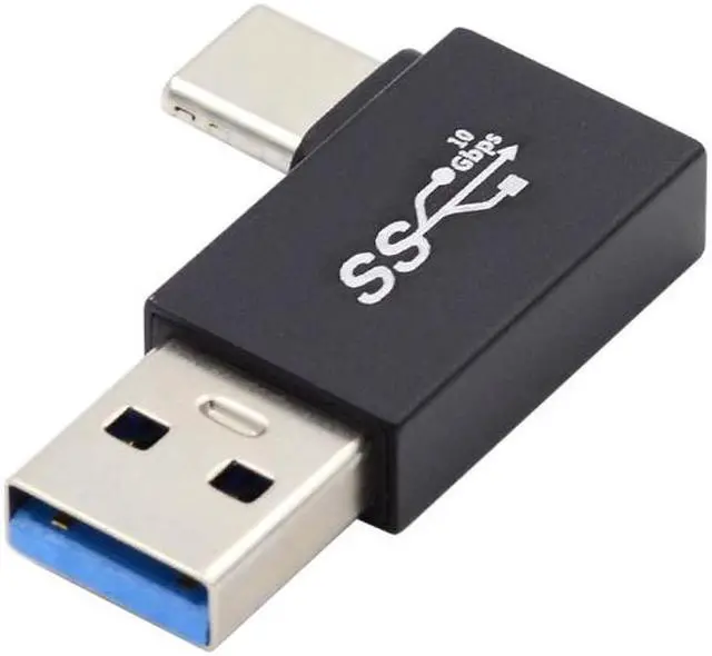 Alt view image 2 of 7 - Jimier Right Angled USB3.0 Type A Male to USB 3.1 Type C Male Data 10Gbps Charge Adapter 90 Degree for Laptop Phone