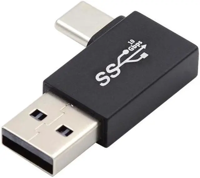 Alt view image 2 of 7 - Jimier Left Angled USB3.0 Type A Male to USB 3.1 Type C Male Data 10Gbps Charge Adapter 90 Degree for Laptop Phone