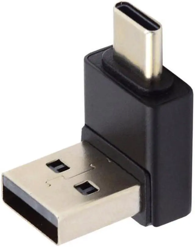 Alt view image 2 of 7 - Jimier Down Angled USB3.0 Type A Male to USB 3.1 Type C Male Data 10Gbps Charge Adapter 90 Degree for Laptop Phone