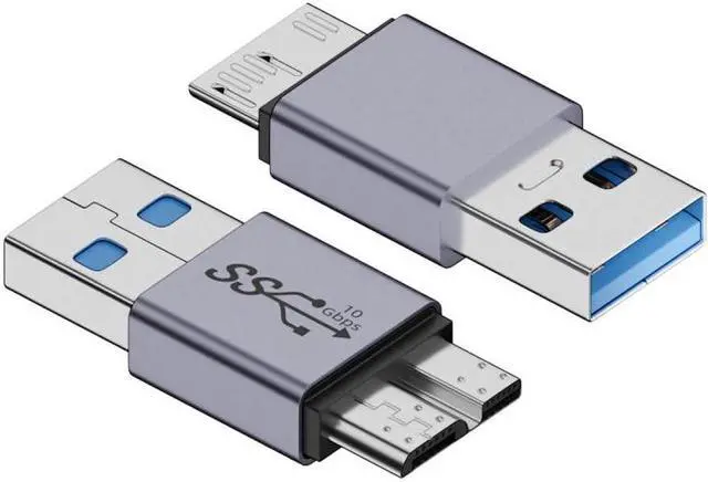 Alt view image 2 of 7 - Jimier USB-C USB 3.1 Type A Male to Micro USB 3.0 Male Data Adapter 10Gbps Data Power for Laptop SSD Disk