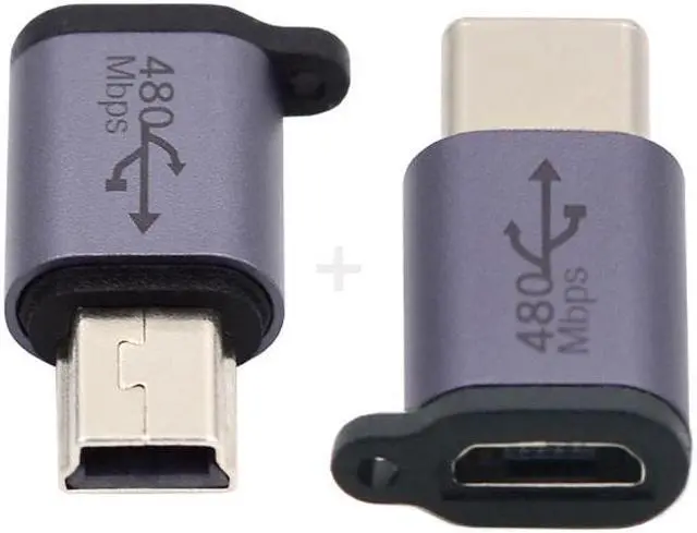 Main image of Cablecc 2pcs/lot USB2.0 Micro Female to Mini USB Type-C USB-C Male Power Adapter 480Mbps Data with Chain Holes