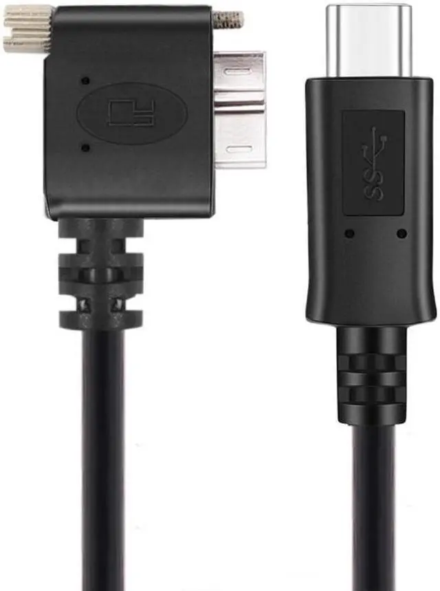 Alt view image 2 of 7 - Jimier 5Gbps USB-C Type-C Host to Micro USB3.0 Screw Mount 90 Degree Left Angled for Industrial Camera Storage