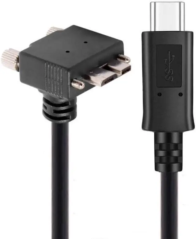 Alt view image 2 of 7 - Jimier 5Gbps USB-C Type-C Host to Micro USB3.0 Screw Mount 90 Degree Up Angled for Industrial Camera Storage