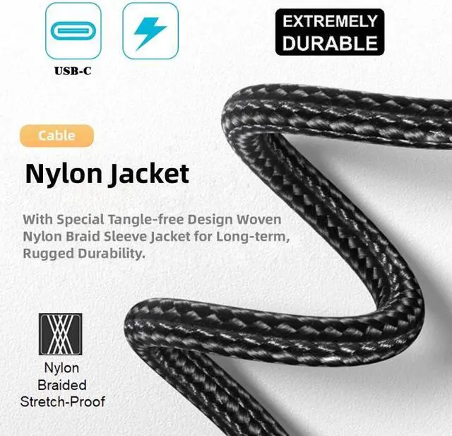Alt view image 4 of 7 - Jimier Type-C USB-C 135W to DC Rectangle 11.0*4.5mm Power PD Charge Cable for Thinkpad X1 Legion Y7000P Laptop DC20V 6.25A