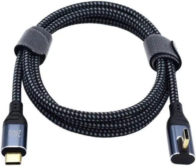 Alt view image 3 of 7 - Jimier 0.5M USB-C 240W Type-C Cable 480Mbps 48V 5A Low Profile Angled 90 Degree Compatible with USB2.0 100W Charging for Laptop Tablet Phone