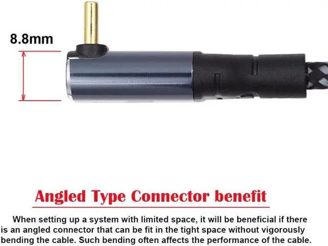 Alt view image 4 of 7 - Jimier 0.5M USB-C 240W Type-C Cable 480Mbps 48V 5A Up Down Angled 90 Degree Compatible with USB2.0 100W Charging for Laptop Tablet Phone