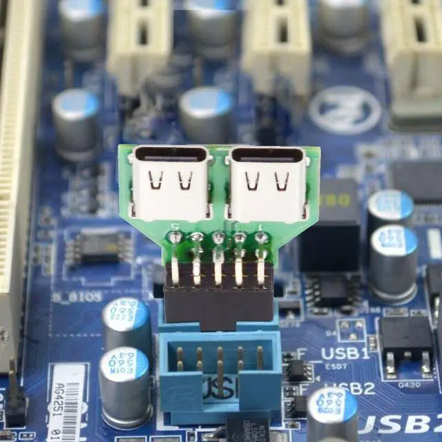 Alt view image 4 of 7 - Chenyang Dual Ports USB 3.1 Type C USB-C Female to USB 2.0 Motherboard 9pin 10pin Header Adapter PCBA 480Mbps