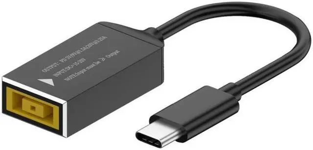 Alt view image 2 of 7 - Jimier Rectangle Jack Thinkpad X1 Input to USB-C Type-C Power Plug Charge Cable for Laptop Phone PD9V 5V 20V